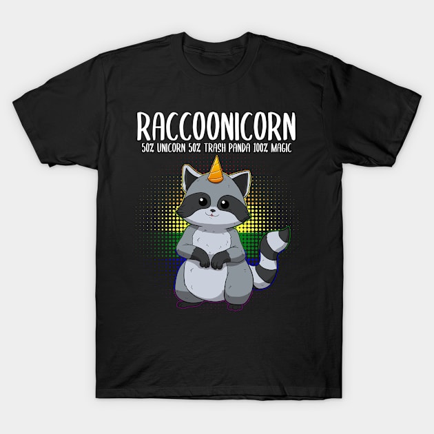 Raccoonicorn Raccoon Trash Panda Magical Unicorn T-Shirt by Crazy Shirts